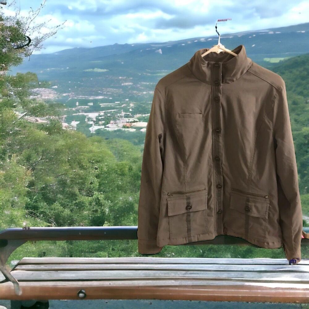 Prana Lydia Utility Jacket‎ Full Zip w/ Pockets Grey Charcoal Women's Size Large